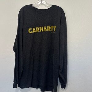 Carhartt Mens Tee Shirt Size XL Tall Dark Gray Heavyweight Loose Fit logo top